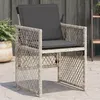 Image de vidaXL Chaises de jardin avec coussins lot de 4 gris clair poly rotin 364954