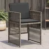 Image de vidaXL Lot de 4 Chaises de Jardin avec Coussins, Sièges avec Dossier, Chaises à Manger, Meubles de Terrasse Patio, Gris 364968