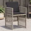 Image de vidaXL Lot de 4 Chaises de Jardin avec Coussins, Sièges avec Dossier, Chaises à Manger, Meubles de Terrasse Patio, Gris 364971