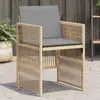 Image de Lot de 4 chaise vidaxl H. 79 cm non pliable en resine tressee exterieur beige