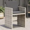 Image de vidaXL Chaises de jardin avec coussins lot de 4 gris clair poly rotin 364988