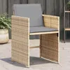 Image de Lot de 4 chaise vidaxl exterieur non pliable H. 79 cm en resine tressee beige