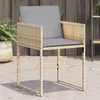 Image de Lot de 4 chaise vidaxl H. 79 cm non pliable exterieur en resine tressee beige