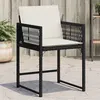 Image de Lot de 4 chaise Vidaxl H. 79 cm empilable non pliable exterieur en resine tressee noir