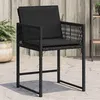 Image de vidaXL Tuinstoelen 4 st met kussens poly rattan zwart365018