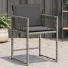 Image de vidaXL Lot de 4 Chaises de Jardin avec Coussins, Sièges avec Dossier, Chaises à Manger, Meubles de Terrasse Patio, Gris 365019