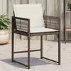 Image de Chaises de jardin avec coussins lot de 4 marron résine tressée