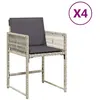Image de Lot de 4 chaise vidaxl exterieur non pliable en rotin H. 79 cm gris