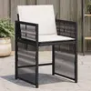 Image de vidaXL Lot de 4 Chaises de Jardin avec Coussins, Sièges avec Dossier, Chaises à Manger, Meubles de Terrasse Patio, Noir 365034