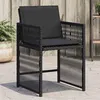 Image de Lot de 4 chaise vidaxl exterieur empilable non pliable en resine tressee H. 79 cm noir