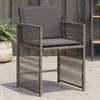 Image de vidaXL Lot de 4 Chaises de Jardin avec Coussins, Sièges avec Dossier, Chaises à Manger, Meubles de Terrasse Patio, Gris 365036