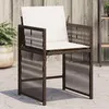 Image de Chaises de jardin avec coussins lot de 4 marron résine tressée