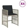 Image de Lot de 4 chaise vidaxl exterieur non pliable en rotin H. 79 cm gris
