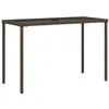 Image de Table de jardin vidaXL dessus en verre marron poly rotin 115x54x74 cm