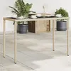 Image de vidaXL Table de Jardin Dessus en Verre, Table à Manger, Table de Repas, Meuble de Patio Balcon Terrasse Extérieur, Beige 365075