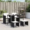 Image de vidaXL 5-delige Tuinset met kussens poly rattan zwart365080