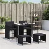 Image de vidaXL Ensemble à Manger de Jardin avec Coussins 5pcs, Table de Terrasse, Meubles de Patio, Mobilier d'Extérieur, Noir 365081
