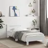 Image de Cadre de lit sans matelas avec tête de lit blanc 90x200 cm