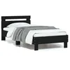 Image de vidaXL Bedframe met hoofdbord bewerkt hout zwart 75x190 cm838569