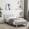 Image de vidaXL Bedframe met hoofdbord bewerkt hout betongrijs 75x190 cm838571