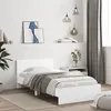 Image de Cadre de lit sans matelas avec tête de lit blanc 100x200 cm