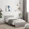 Image de vidaXL Bedframe met hoofdeinde bewerkt hout grijs sonoma 100x200 cm838622