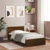 Image de vidaXL Bedframe met hoofdbord zonder matras bruin eiken 100x200 cm838623