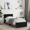 Image de Cadre de lit sans matelas avec tête de lit noir 90x200 cm