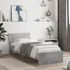 Image de Cadre de lit sans matelas avec tête de lit gris béton 90x190 cm