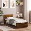 Image de Cadre de lit sans matelas avec tête de lit chêne fumé 90x190 cm