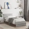 Image de vidaXL Bedframe met hoofdeinde bewerkt hout grijs sonoma 90x190 cm838657