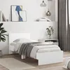 Image de Cadre de lit sans matelas avec tête de lit blanc 75x190 cm