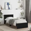 Image de vidaXL Bedframe met hoofdbord bewerkt hout zwart 75x190 cm838660