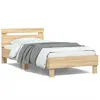 Image de vidaXL Bedframe met hoofdbord en LED sonoma eikenkleurig 100x200 cm838710