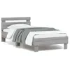 Image de vidaXL Bedframe met hoofdbord en LED grijs sonoma eikenkleur 90x190 cm838748