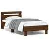 Image de vidaXL Cadre de Lit Tête de Lit et Lumières LED, Lit Simple avec Sommier à Lattes, Lit Adulte, Meuble de Chambre, Moderne, 838756