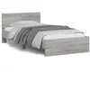 Image de vidaXL Bedframe met hoofdbord en LED grijs sonoma eiken 100x200 cm838804