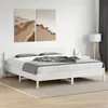 Image de vidaXL Cadre de Lit et Tête de Lit, Sommier à Lattes, Lit Adulte, Lit Double de Chambre à Coucher Intérieur, Blanc 200x200 3207194