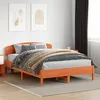 Image de vidaXL Cadre de Lit et Tête de Lit, Sommier à Lattes, Lit Adulte, Lit Double de Chambre à Coucher Intérieur, Cire Marron 3207212