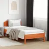 Image de vidaXL Cadre de Lit et Tête de Lit, Sommier à Lattes, Lit Adulte, Lit Simple de Chambre à Coucher Intérieur, Cire Marron 3207220