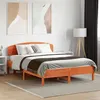 Image de vidaXL Cadre de Lit et Tête de Lit, Sommier à Lattes, Lit Adulte, Lit Double de Chambre à Coucher Intérieur, Cire Marron 3207232