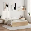 Image de vidaXL Cadre de Lit et Tiroirs, Lit Double avec Sommier à Lattes, Lit Adulte, Meuble de Chambre à Coucher, Chêne Sonoma 3207268