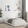 Image de vidaXL Cadre de Lit avec Tiroirs, Lit Simple avec Sommier à Lattes, Lit Adulte, Meuble de Chambre, Moderne, Blanc 90x200 cm 3207294
