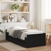 Image de vidaXL Cadre de Lit avec Tiroirs, Lit Simple avec Sommier à Lattes, Lit Adulte de Chambre, Moderne, Noir 75x190 cm Bois 3207358