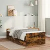 Image de vidaXL Cadre de Lit avec Tiroirs, Lit Simple avec Sommier à Lattes, Lit Adulte de Chambre, Moderne, Chêne Fumé 75x190 cm 3207389