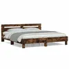Image de vidaXL Bedframe met hoofdeinde bewerkt hout gerookt eiken 200x200 cm3207396