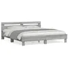 Image de vidaXL Bedframe met hoofdeinde bewerkt hout grijs sonoma 200x200 cm3207397