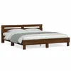 Image de vidaXL Bedframe met hoofdeinde bewerkt hout bruineikenkleur 200x200 cm3207398