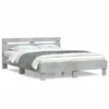 Image de vidaXL Bedframe met hoofdeinde bewerkt hout betongrijs 150x200 cm3207416