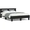 Image de vidaXL Bedframe met hoofdbord bewerkt hout zwart 120x200 cm3207428